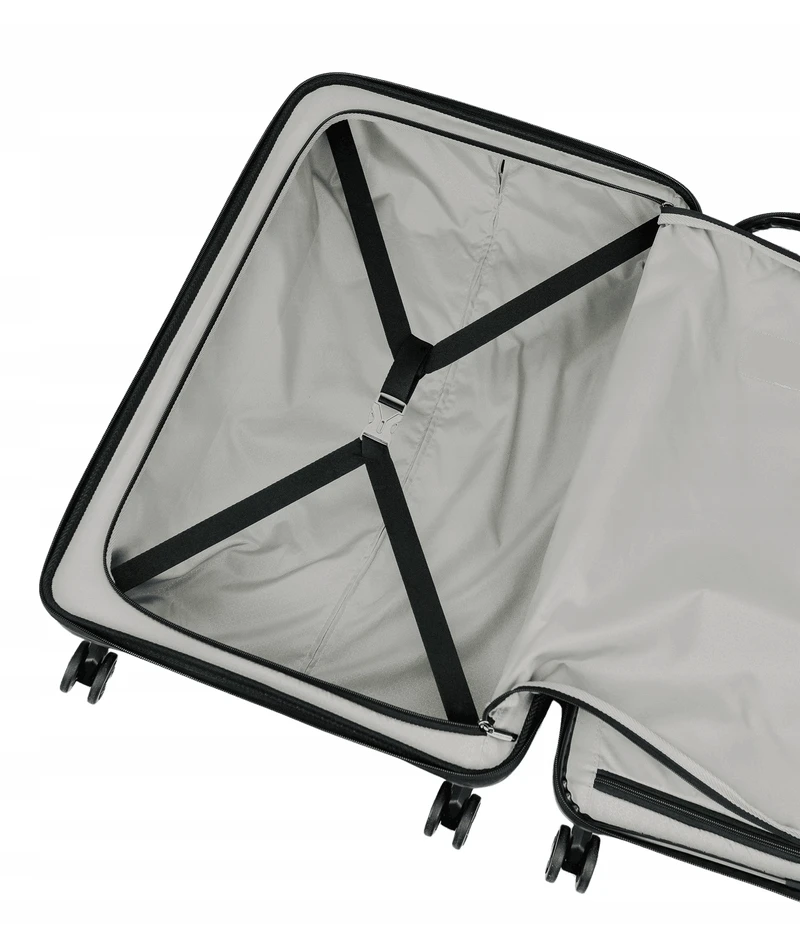 Vidutinio dydžio lagaminas SwissBags Cross-Box 67 cm juodas