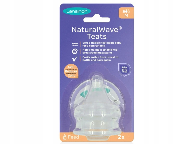 Vidutinio pratekėjimo žindukas Lansinoh Medium Flow Natural Wave
