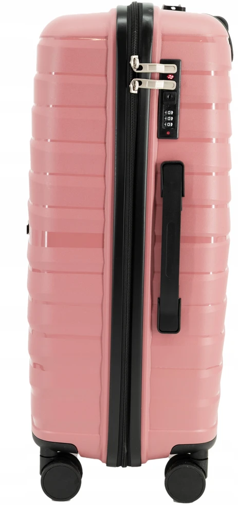 VIDUTINIS lagaminas PP POLYPROPYLENE TSA 4 RATAI 360° BAGAŽAS LANZARO ROSE GOLD