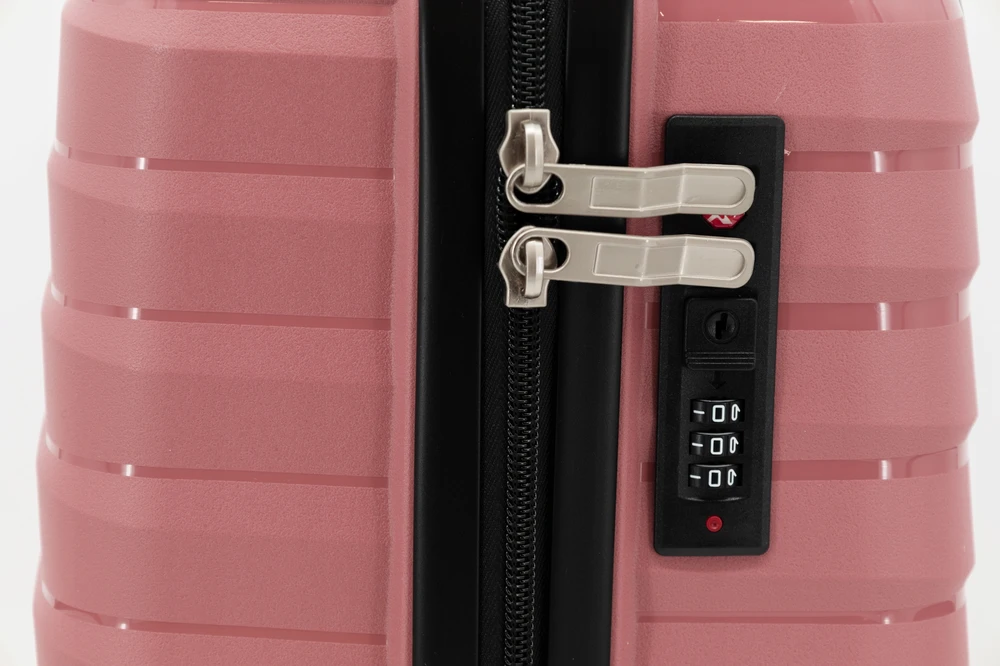 VIDUTINIS lagaminas PP POLYPROPYLENE TSA 4 RATAI 360° BAGAŽAS LANZARO ROSE GOLD