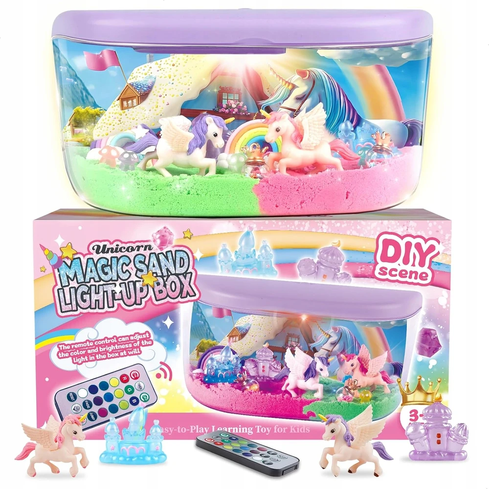 Vienaragio dovanos, žėrintis vienaragių konteinerių rinkinys vaikams