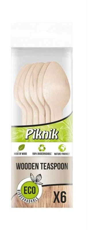 Vienkartiniai mediniai šaukštai Piknik ECO 6vnt