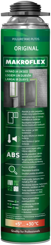 Vienkomponentės montavimo putos MAKROFLEX ALL SEASON PRO, 750 ml