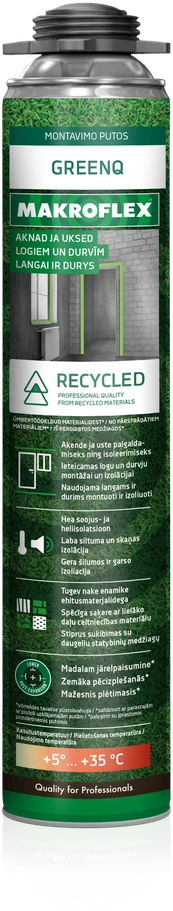 Vienkomponentės montavimo putos MAKROFLEX ALL SEASON PRO, 750 ml