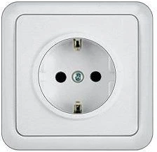 Kištukinis lizdas VILMA STANDARD ST 150, su įžeminimu ir dangteliu, be rėmelio, IP44, baltas