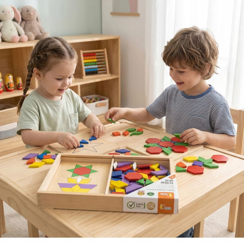 Viga Žaidimų Kirtimė Mozaika 148 detalių Geometrinė Montessori