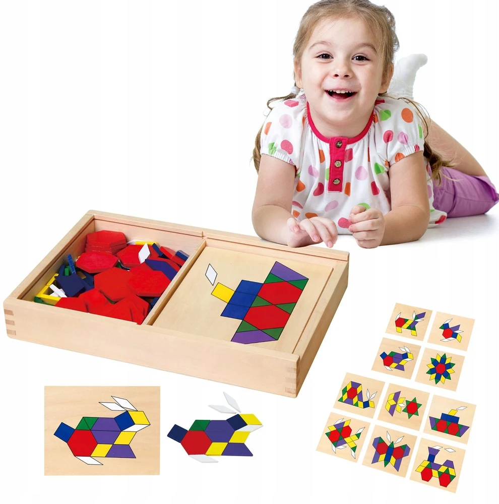 Viga Žaidimų Kirtimė Mozaika 148 detalių Geometrinė Montessori