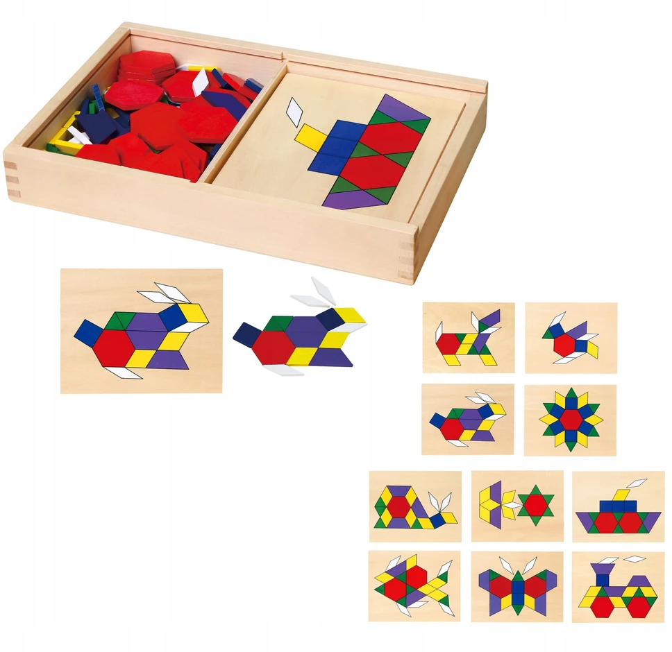 Viga Žaidimų Kirtimė Mozaika 148 detalių Geometrinė Montessori
