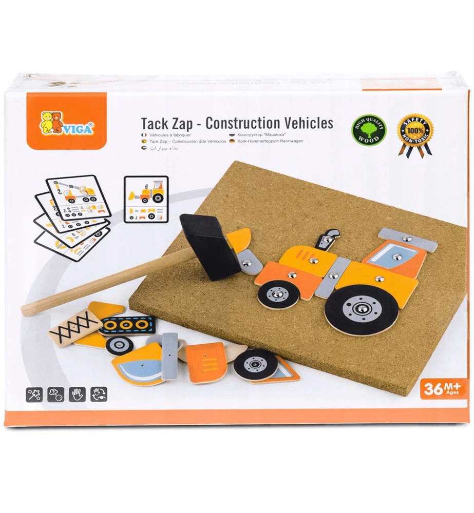 Viga Toys Medinė Priešpaskaita Statybos Transportas 45 Elementai