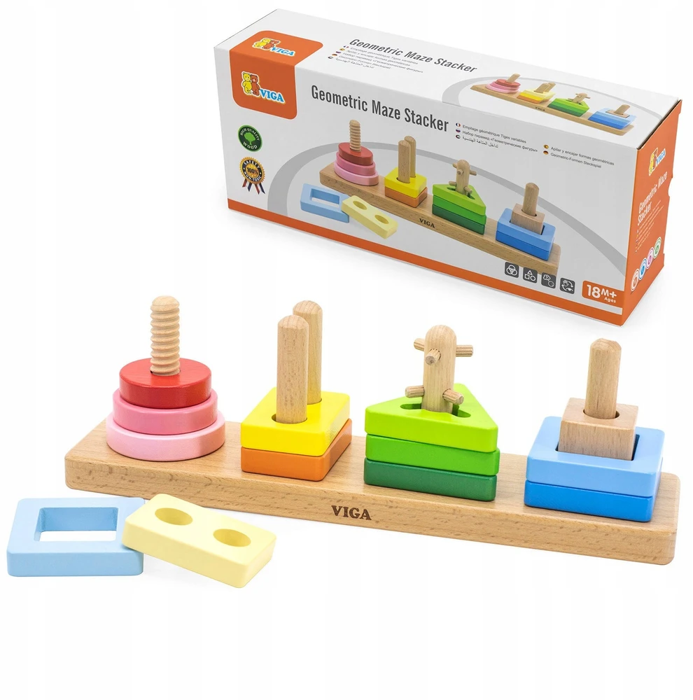 Viga Medinė Geometrinė Šalims Sorter Labirintas