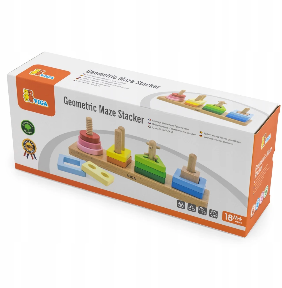 Viga Medinė Geometrinė Šalims Sorter Labirintas