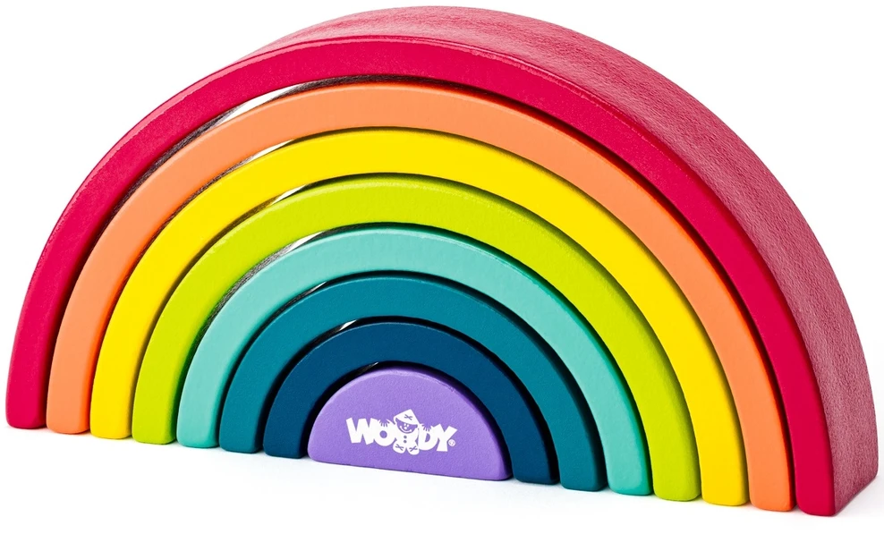 VIGA Medinė Tęcza Dėlionė Klockai Montessori