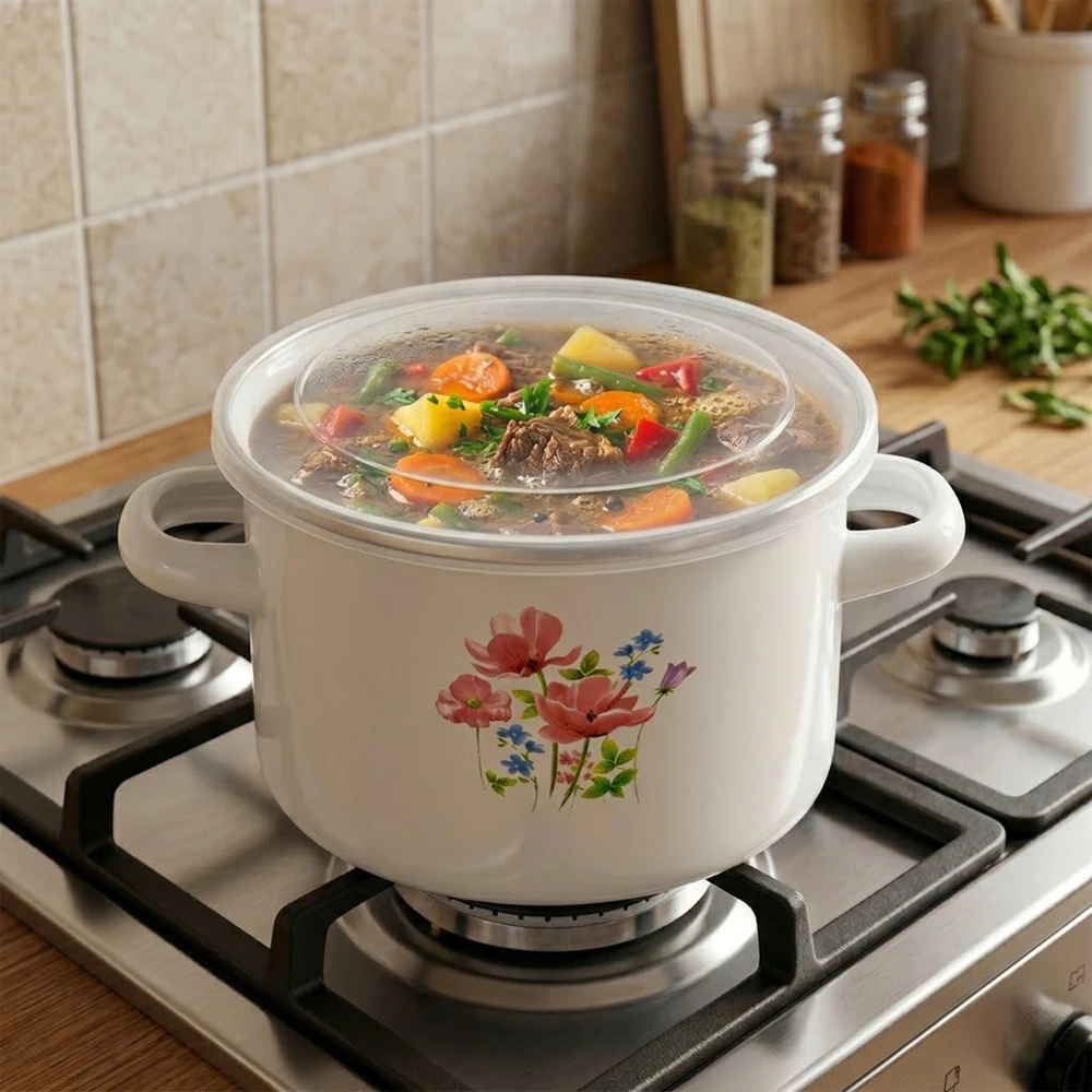 Viking EMALINIS PUODAS, AUKŠTAS, INDUKCINIS, DEKORUOTAS, 20cm, 4,5L, TISIUS JUNGTIS