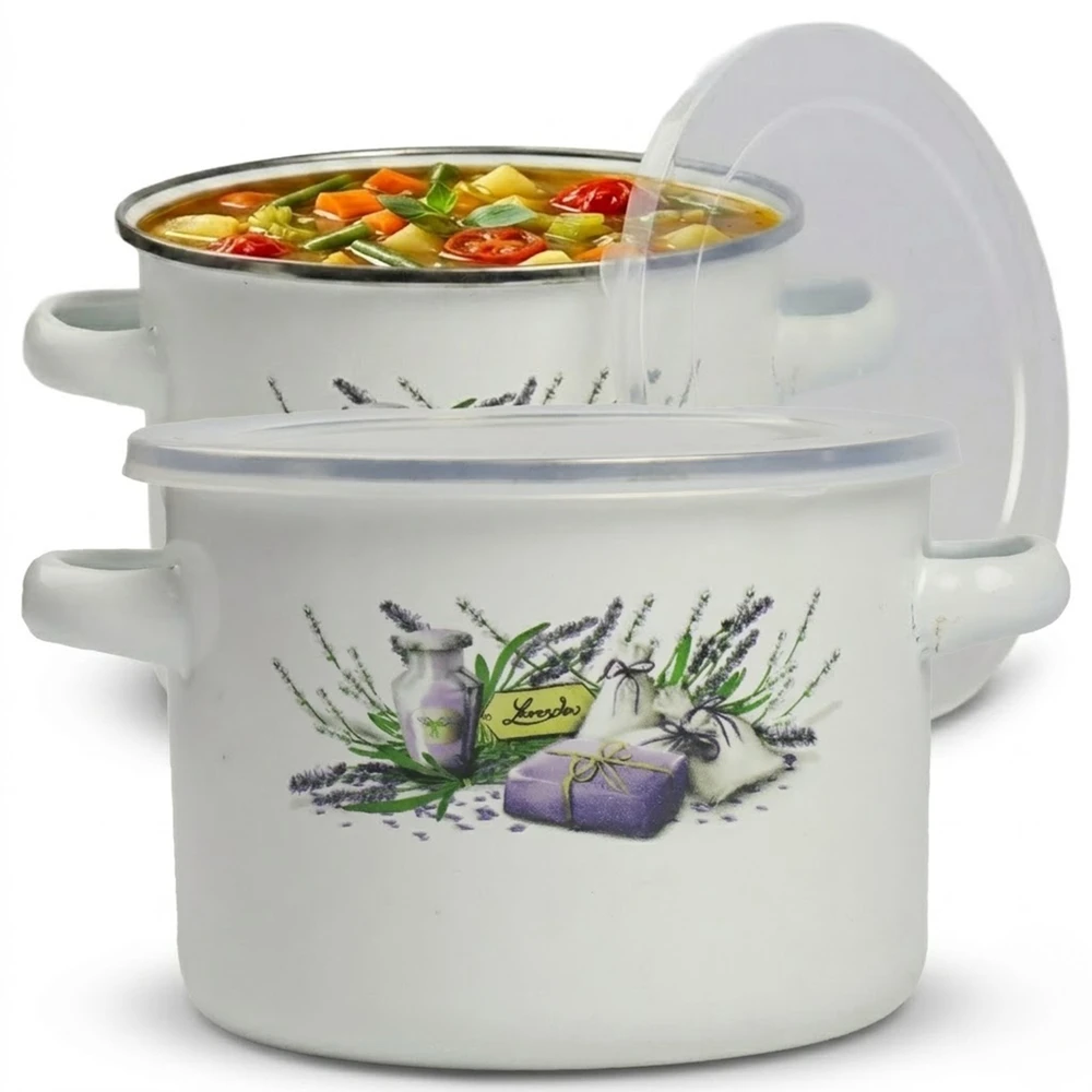 Viking EMALINIS PUODAS DIDELĖS DUJŲ INDUKCIJOS 20 cm 4,5 L LEVENDŲ PAPRASTAS SMOOTH