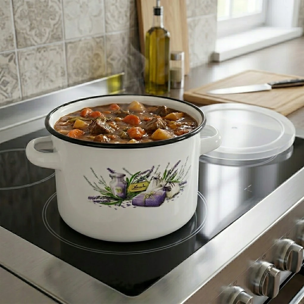 Viking EMALINIS PUODAS DIDELĖS DUJŲ INDUKCIJOS 20 cm 4,5 L LEVENDŲ PAPRASTAS SMOOTH