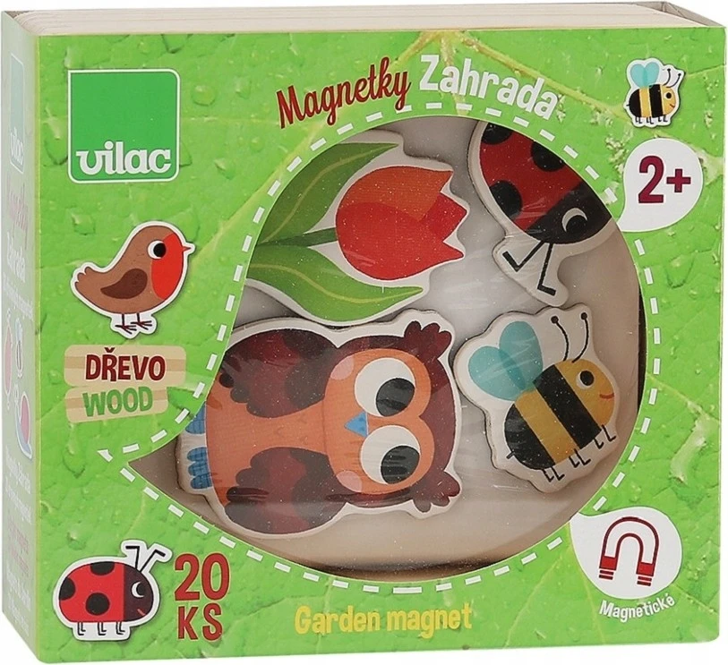 Dėlionė VILAC Drewniane magnesy - Ogród