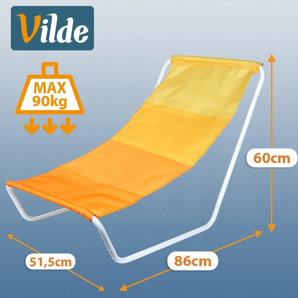 Vilde 2x GARDEN BEACH gultai, turistinio kempingo sulankstomas nešiojamas fotelis