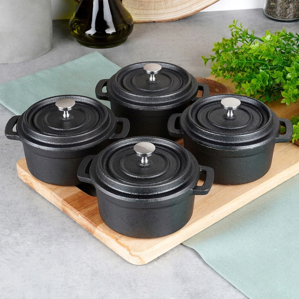 Vilde 4x ketaus puodas, puodas, indas, ramekinas, patiekimui, gratina, 250 ml