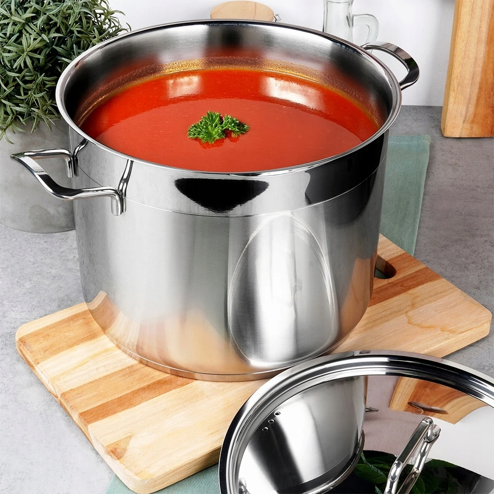 Vilde DIDELIS GASTRONOMINIS PLIENINIS PUODAS SU KEPIMO DANGIU 10L 26cm
