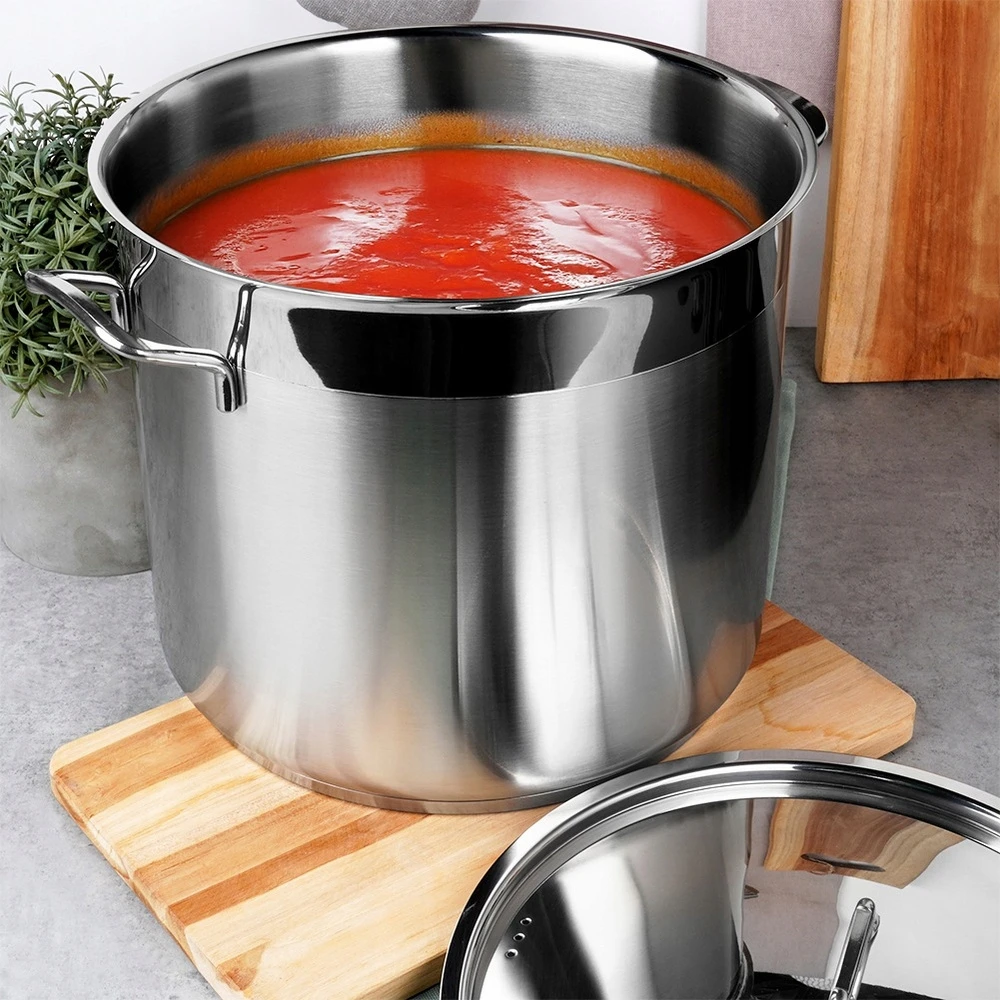 Vilde DIDELIS GASTRONOMINIS PLIENINIS PUODAS SU KEPIMO DANGIU 14L 28cm