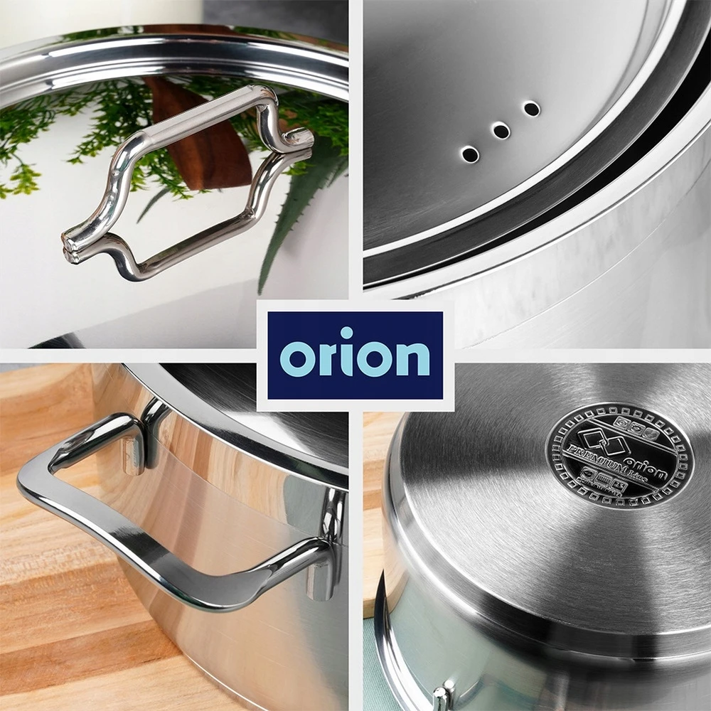 Vilde DIDELIS ORION PUODAS SU dangteliu, NERŪDijantis PLIENAS 26 CM 8,2L PREMIUM