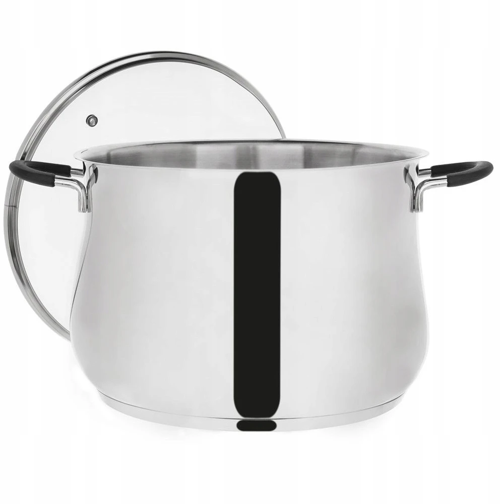Vilde DIDELIS PLIENINIS PUODAS SU STIKLINIU DANGIU, DUJŲ INDUKCINIS, 26 CM, 10,6 L