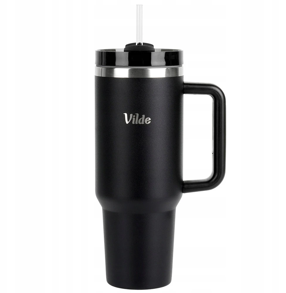 Vilde termo puodelis 1,2 l juodas su rankena