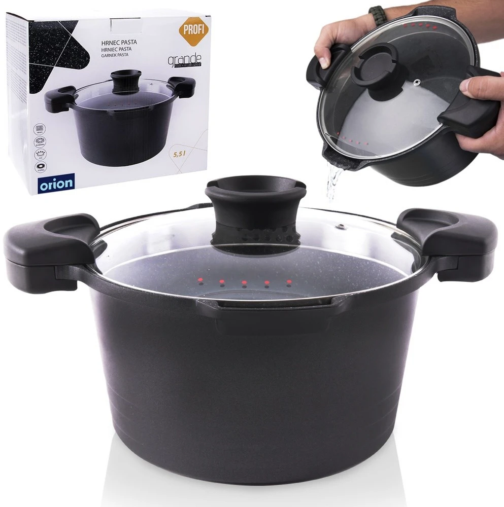 Vilde GRANITINIS PUODAS MAkaronams virti IR TROŠINTI SU PERKOMINIMO FUNKCIJA 5,5L