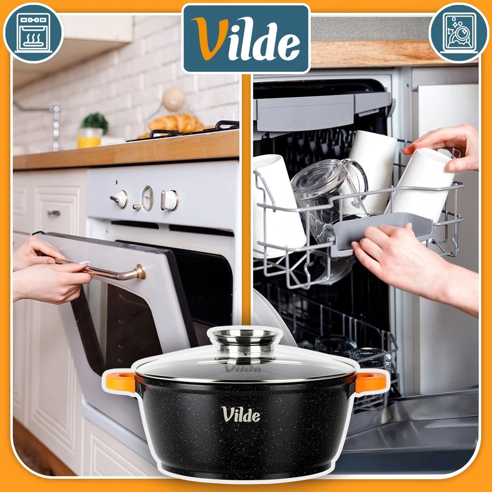 Vilde Granitinis puodas su stikliniu dangčiu Terruna Aroma 28 cm 5,8 l
