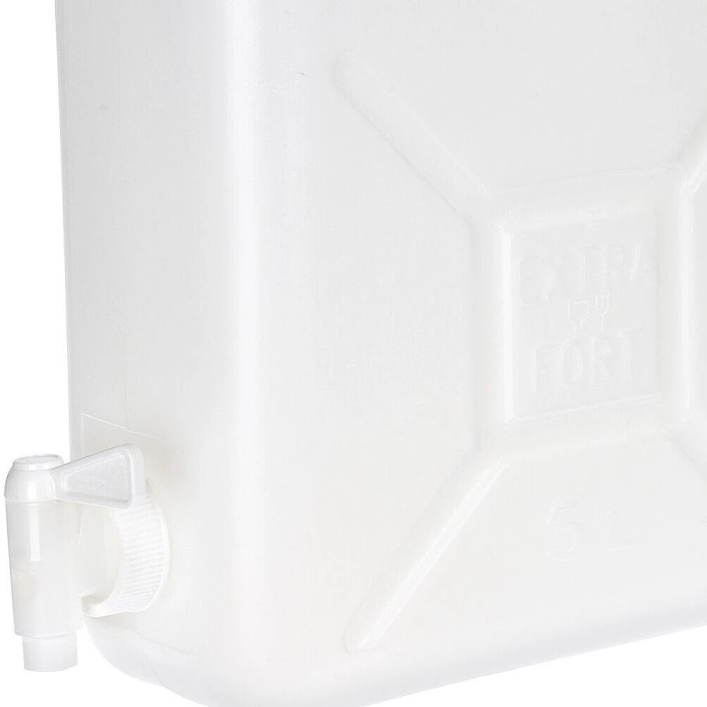 Vilde Jerrycan extra-fort - [MARQUE] - su švaraus vandens kraneliu 5 litrai - Balta ir žalia - Kemperis