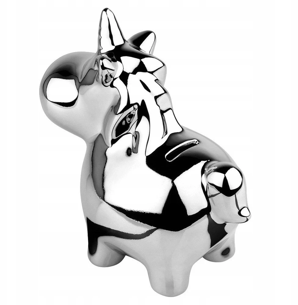 Vilde Keraminis taupyklė vienaragio forma sidabrinis 18 x 10,5 cm