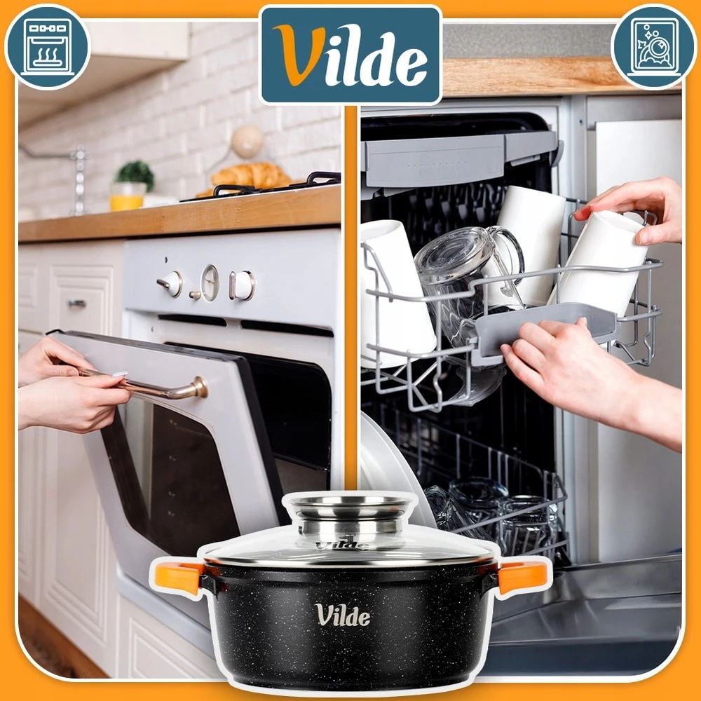 Vilde puodas 2,1l 20cm su dangčiu ir dozatoriumi, indukcijai