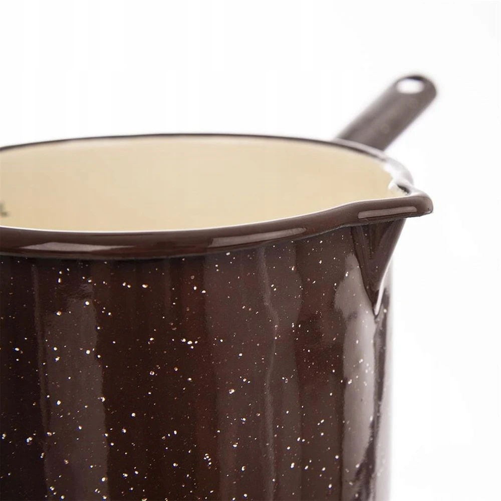 Vilde RUDAS EMALINIS PUODAS 1,2 L 12 CM SAUGUS PUODAS INDUKCIJAI SU RANKENA