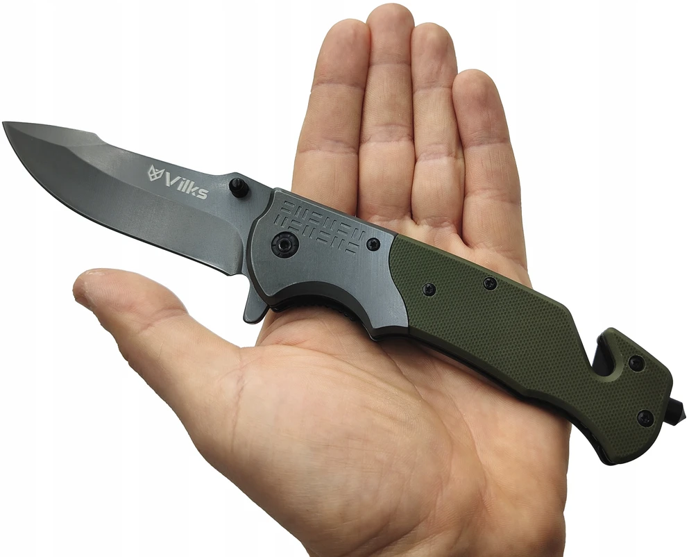 VILKS KNIFE Kišeninis peilis SURVIVAL Sulankstomas daugiafunkcis taktinis karinis SHARP PLIENAS