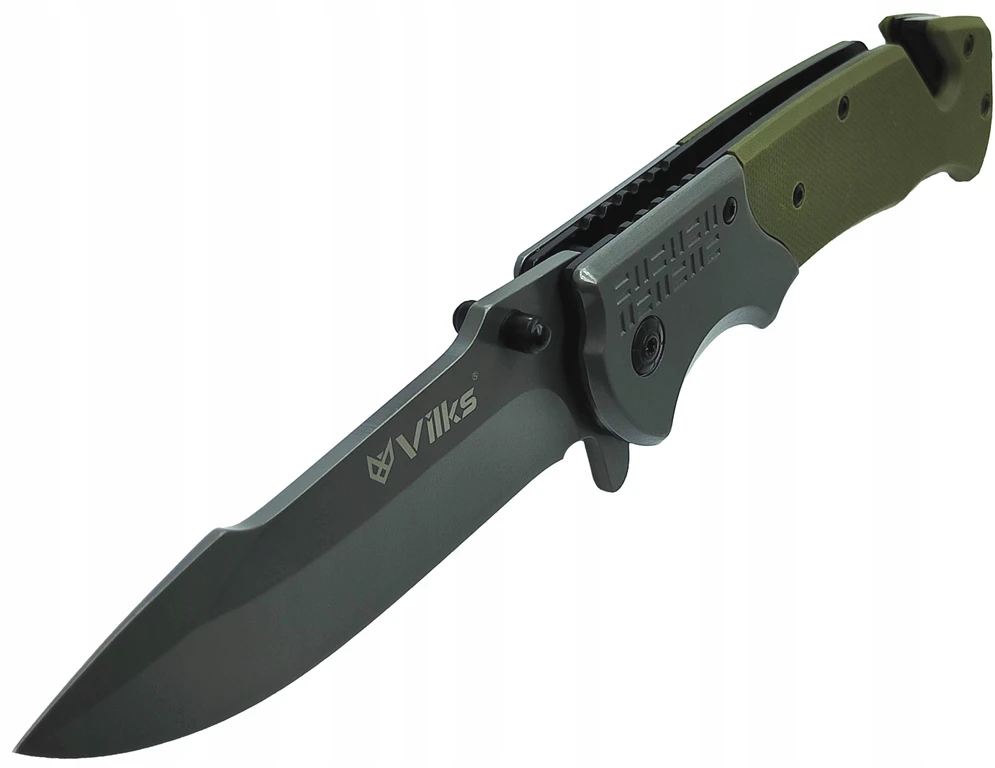 VILKS KNIFE Kišeninis peilis SURVIVAL Sulankstomas daugiafunkcis taktinis karinis SHARP PLIENAS