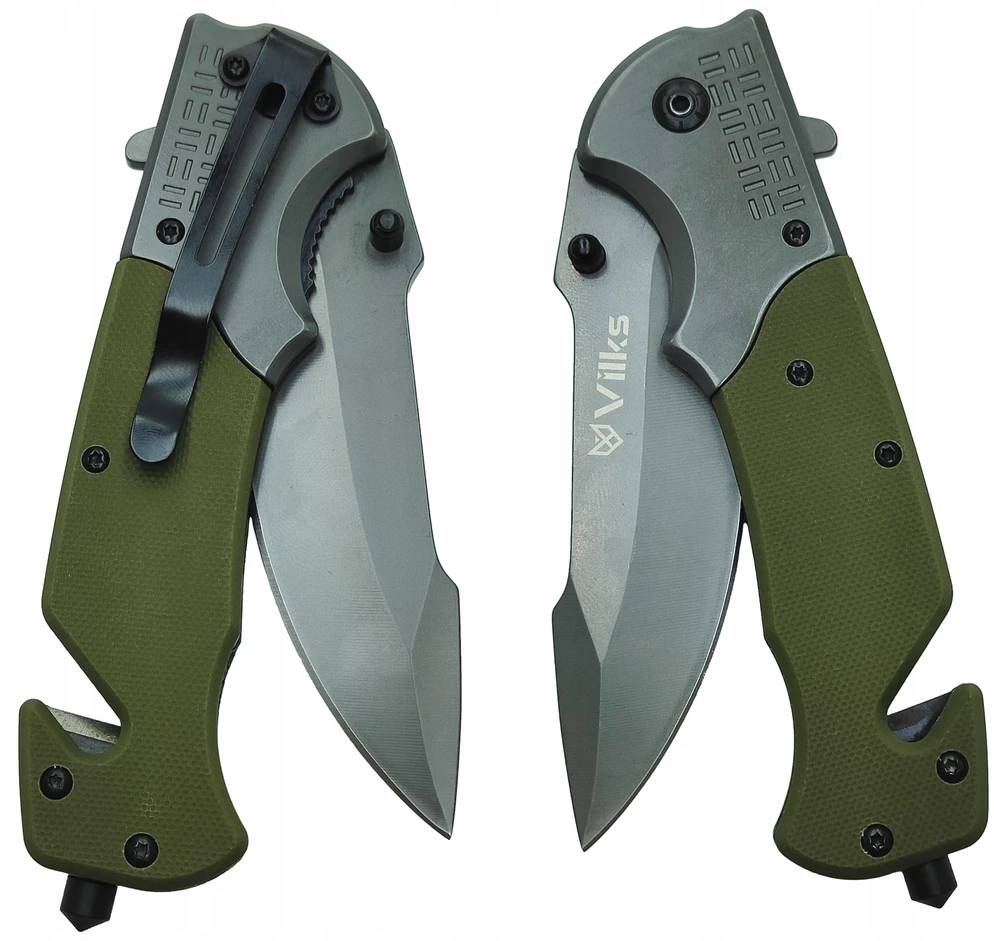 VILKS KNIFE Kišeninis peilis SURVIVAL Sulankstomas daugiafunkcis taktinis karinis SHARP PLIENAS