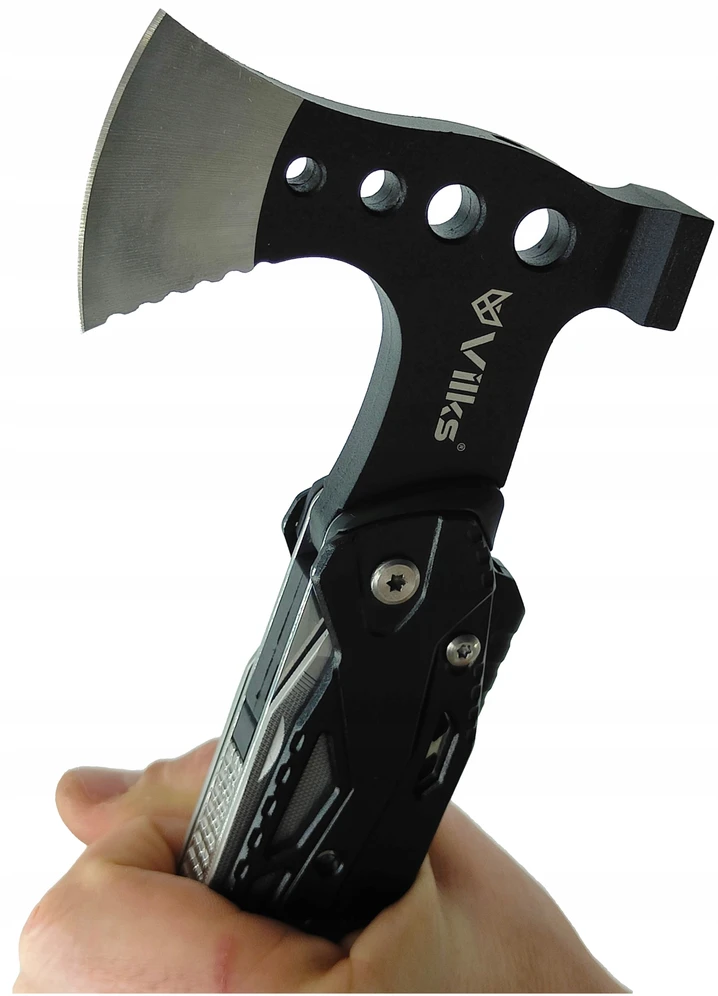 Vilks MULTITOOL Hatchet peilių kombinuotųjų antgalių rinkinys 16in1 SURVIVAL FIRST WISTLE