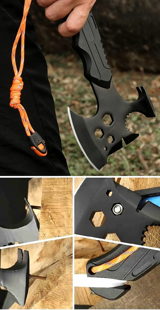VILKS MULTITOOL RESCUE Survival Kit Ax Hammer FIRST WISTLE Crowbow