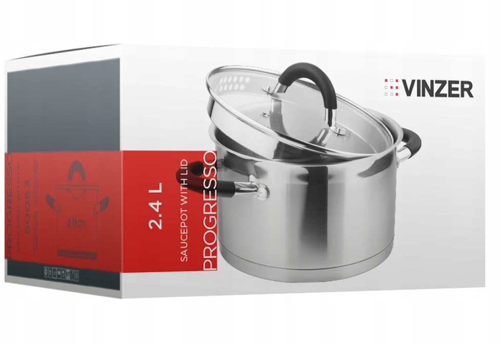 VINZER PROGRESSO puodas su dangteliu 2,4 l 50053