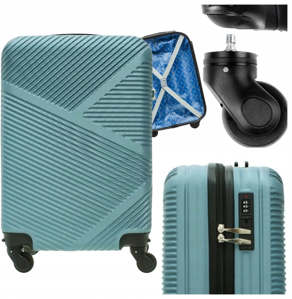 Vip Collection DIDELIS KELIONINIS lagaminas ANT RATAI NUIMAMI RATAI 28" 102L ABS Sidabrinis MĖLYNA