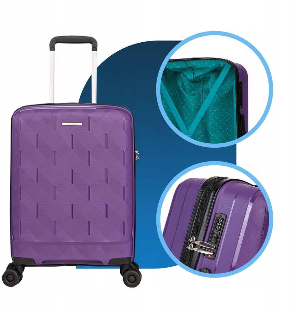 Vip Collection KALONAS LAMINAS RANKINĖ 55X37X20,5 CM RYANAIR WIZZAIR CAPRI VIOLET