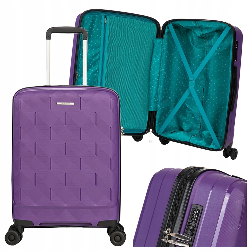 Vip Collection WALIZKA ŚREDNIA PODRÓŻNA NA KÓŁKACH TWARDA 24" POLIPROPYLEN CAPRI VIOLET