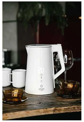 Adler | Virdulys | AD 1345w | Electric | 2200 W | 1.7 L | Nerūdijantis plienas | 360° rotational base | Baltas