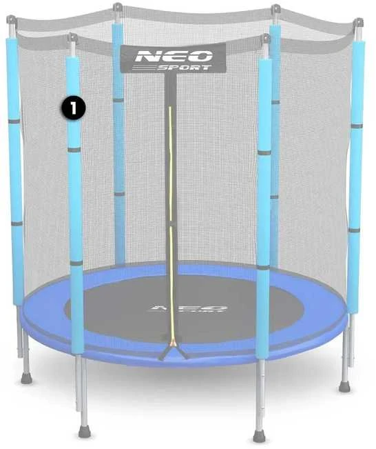 Viršutinis batuto stulpas su lauko tinklu, 1,4 m, mėlynas, Neo-Sport
