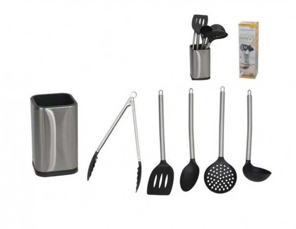 Kitchengo Virtuvės įrankių met/plast. rinkinys 5vnt. su dėklu