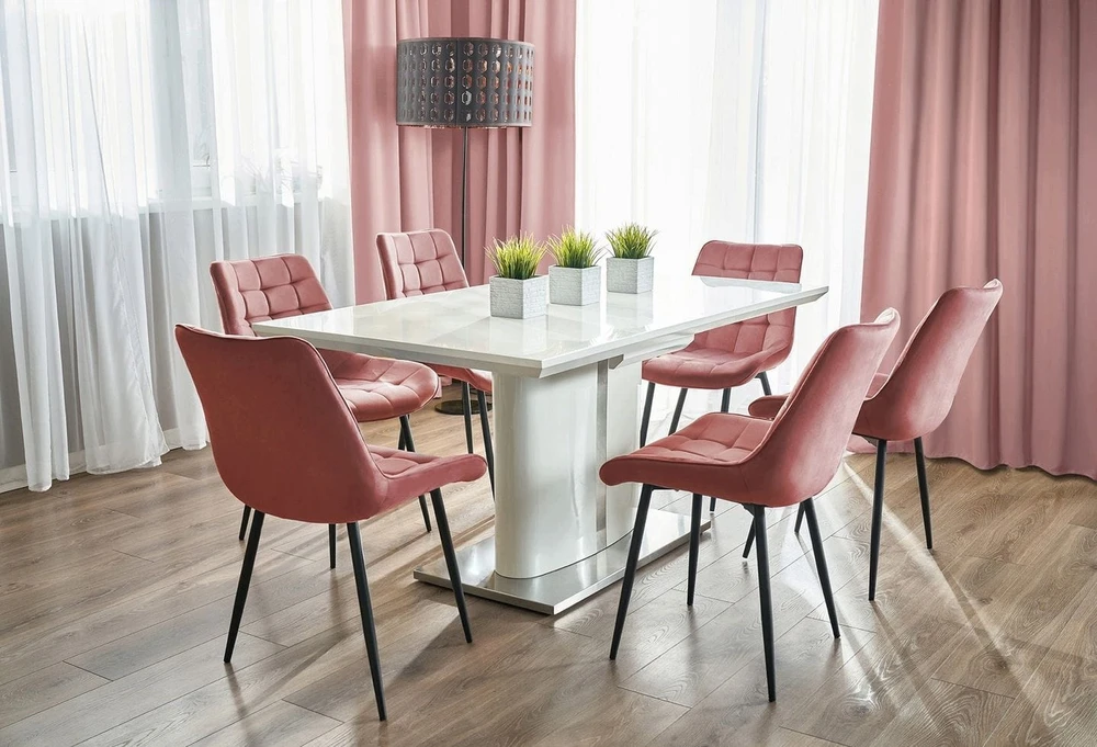 Virtuvės kėdė, TOLA, minkšta, dygsniuota, 53x63x83, rožinė | TILETEGOTU