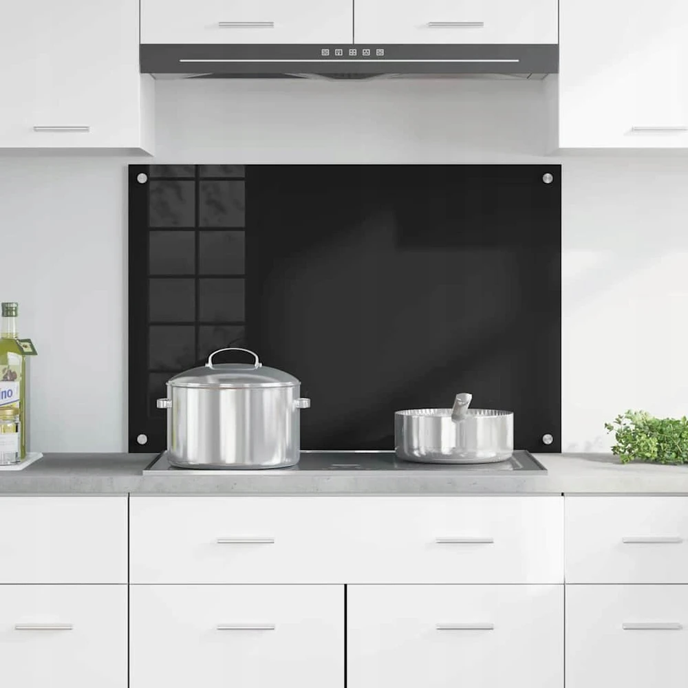 Virtuvės atbraila Juoda 90 x 60 cm grūdintas stiklas