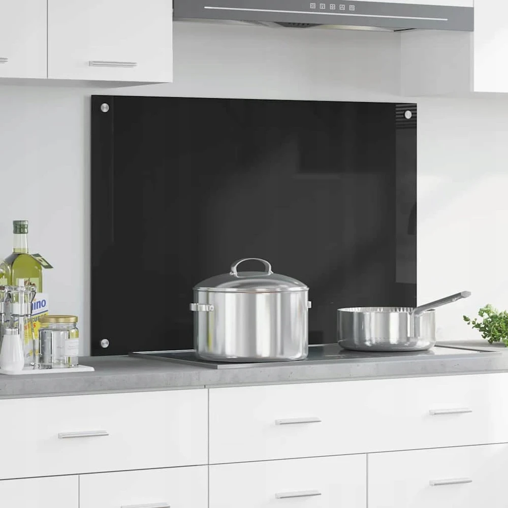 Virtuvės atbraila Juoda 90 x 60 cm grūdintas stiklas