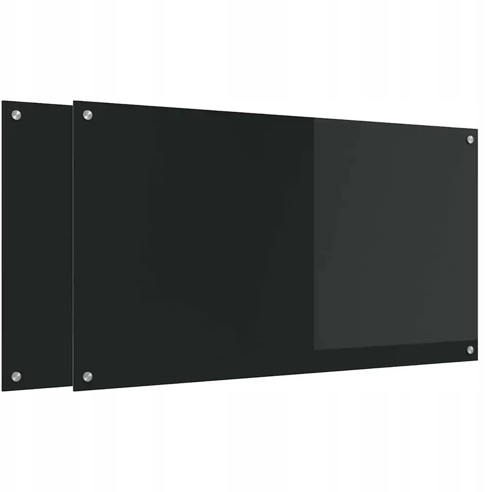 Virtuvės atbraila 2 vnt. Juoda 110 x 60 cm grūdintas stiklas