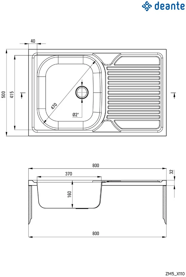 Virtuvinė plautuvė Deante Legato ZEL 3110, decor